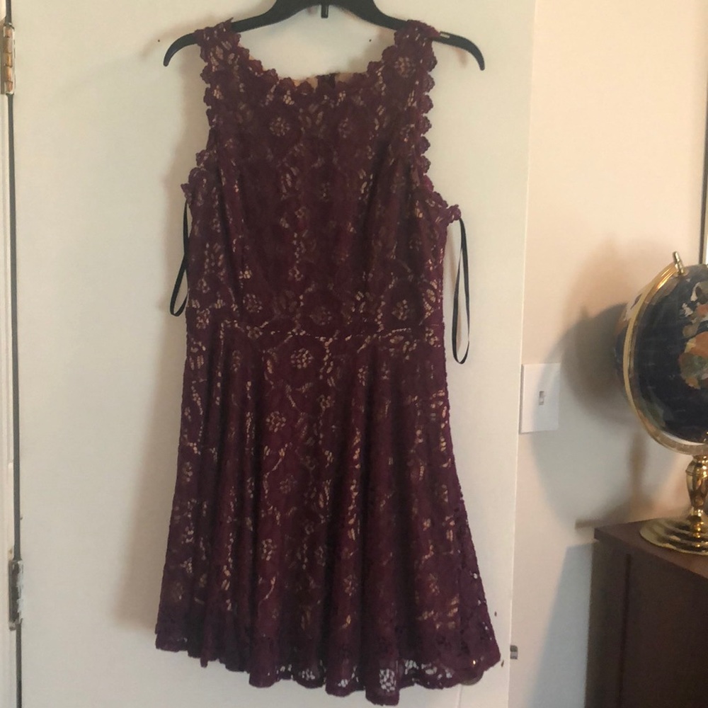 Maroon Lace Dress